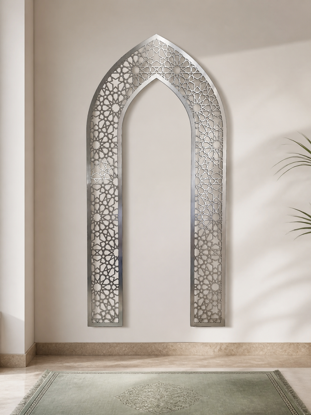 Mehrab Arch Wall Art - Primiem Gold and Silver